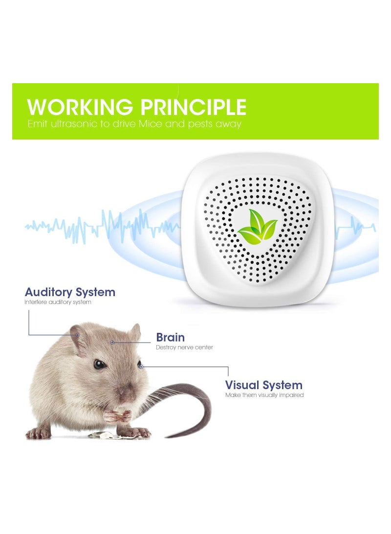 4PCS Ultrasonic Pest Repeller, Efficient Spider and Mosquito Repellent Indoor Ultrasonic Pest Control Device Repelling Spider, Mosquitoes, Mouse, Cockroach and Other Rodents, 100% Safe