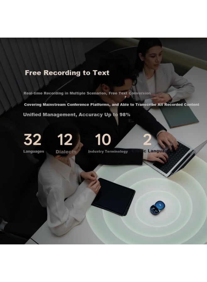 Iflytek Ai Conference Noise Cancelling Wireless Bluetooth Earphones Pro 3 Titanium Gold Recording Translation Smart In-ear Earphones Compatible With Apple Huawei Xiaomi - Image 3