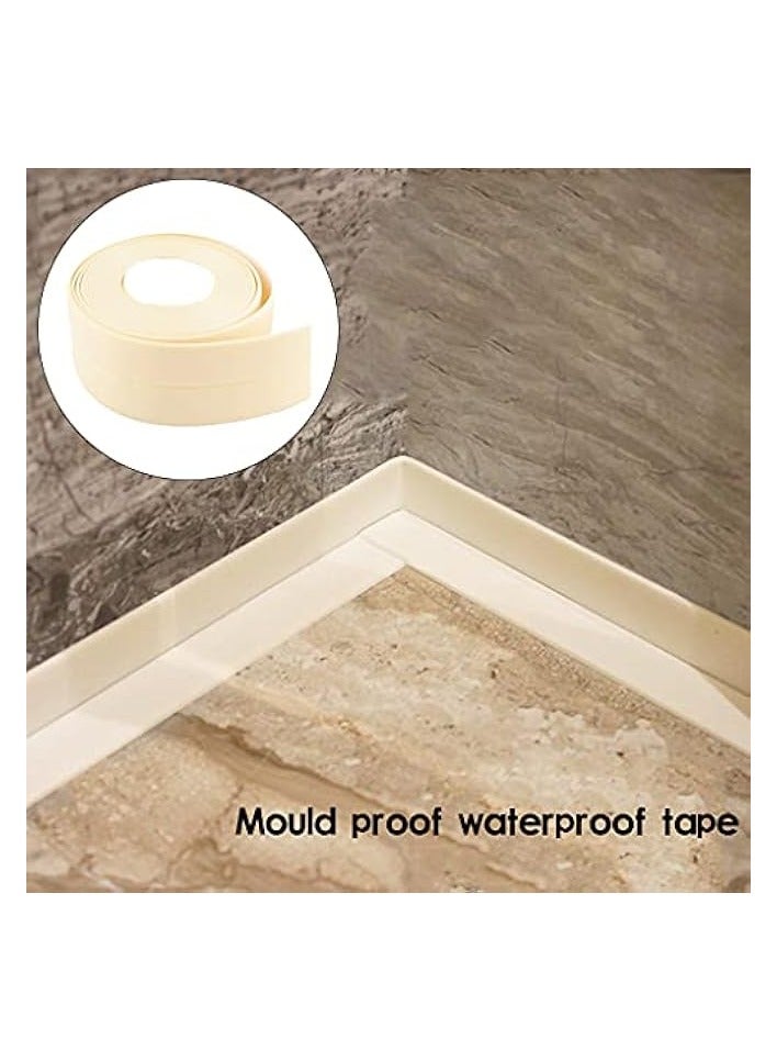 erorex Caulk Strip, Self-Adhesive Sealing Tape PVC Waterproof Decorative Sealant for Kitchen, Bathroom, Shower Edge, Beige - Image 4