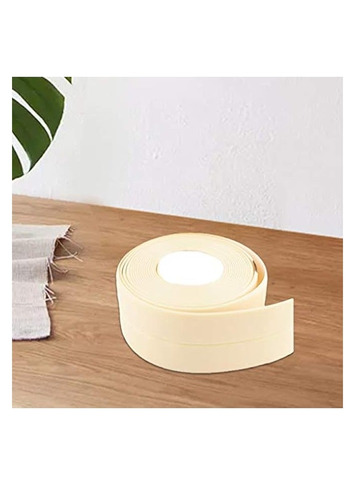erorex Caulk Strip, Self-Adhesive Sealing Tape PVC Waterproof Decorative Sealant for Kitchen, Bathroom, Shower Edge, Beige - Image 3