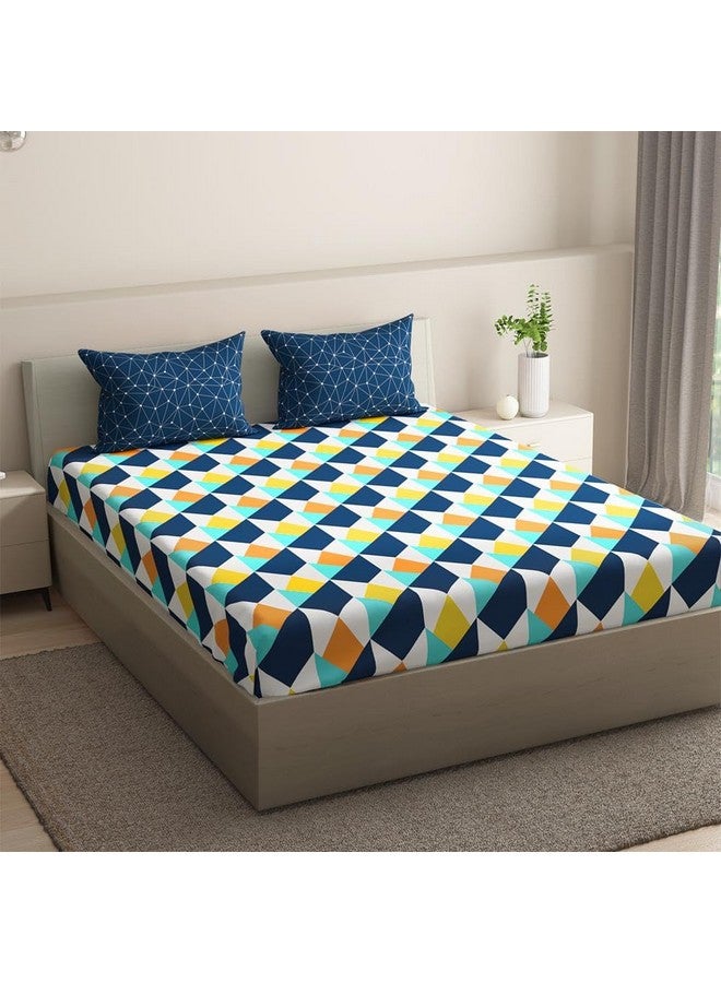 Wakefit شريحة سرير قطنية واكفيت | شريحة سرير 144 TC لحجم سرير كينغ مع 2 غطاء وسادة | نيكول - 104x104 بوصة - Image 1