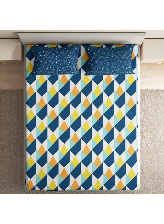 Wakefit شريحة سرير قطنية واكفيت | شريحة سرير 144 TC لحجم سرير كينغ مع 2 غطاء وسادة | نيكول - 104x104 بوصة - Image 4