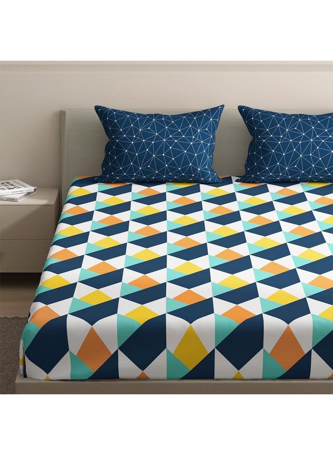 Wakefit شريحة سرير قطنية واكفيت | شريحة سرير 144 TC لحجم سرير كينغ مع 2 غطاء وسادة | نيكول - 104x104 بوصة - Image 3