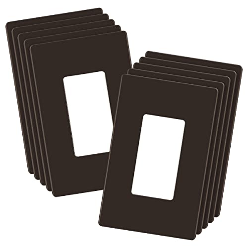 LIDER Decorator Switch Cover Screwless Wall Plate MidSize 1Gang 488 x 311 LSWP31MBR10P UL Listed Thermoplastic Matte Brown 10Pack - Image 1