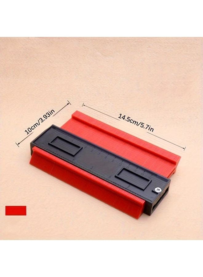 6.5 Inches Red Contour Tracer Arc Scale Woodworking Angle Gauge for Measuring Irregular Curves - Image 1