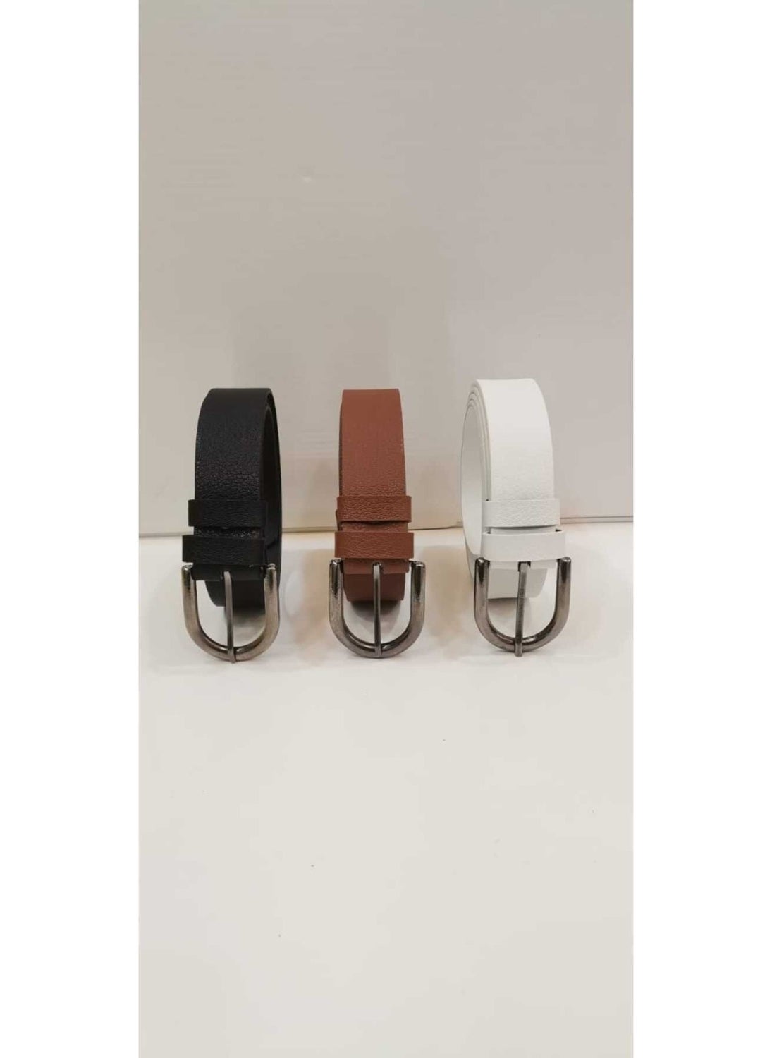 Tekno Trust - Black Women's Belt Black-Tan-White 3 Colors Width 3.cm Artificial Leather - Image 1