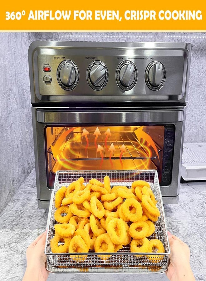 YQL Stainless Steel Air Fryer Basket and Tray Set, Compatible with Cuisinart TOA-60 TOA-65 TOA-70, Mesh Wire Rack & Baking Pan Replacement for Convection Toaster Oven, Dishwasher Safe - Image 4