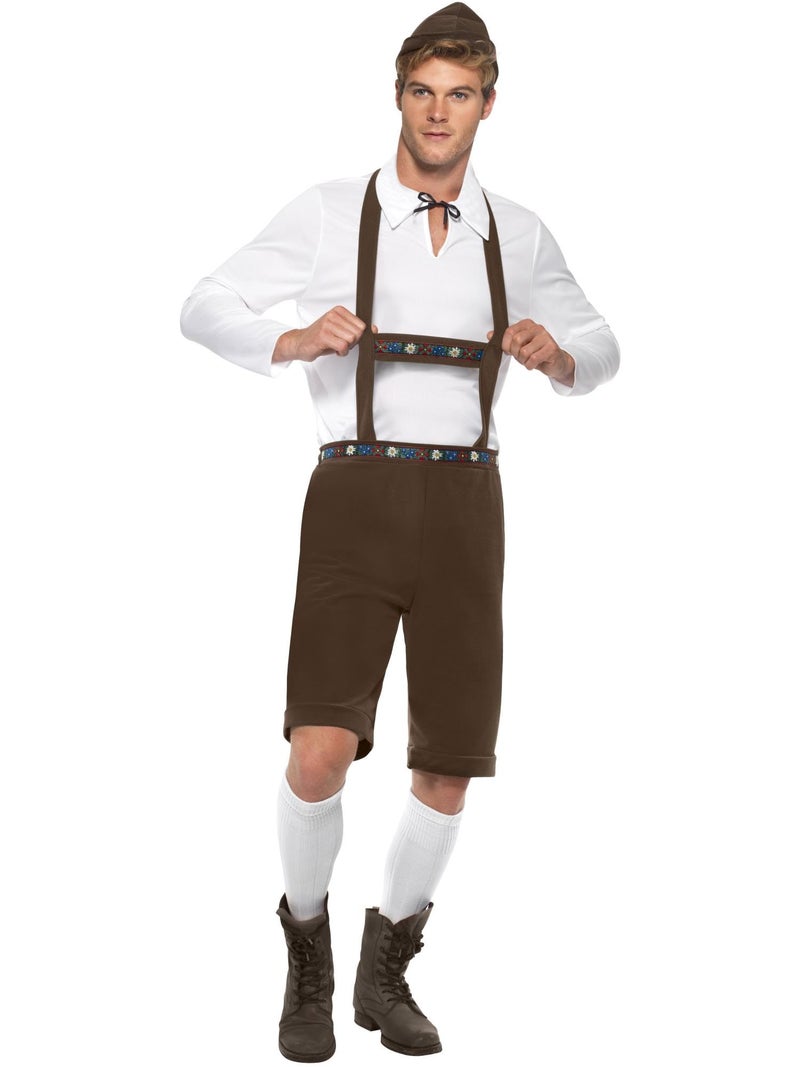 Smiffys Bavarian Man Costume, Brown, L - US Size 42"-44" - Image 1