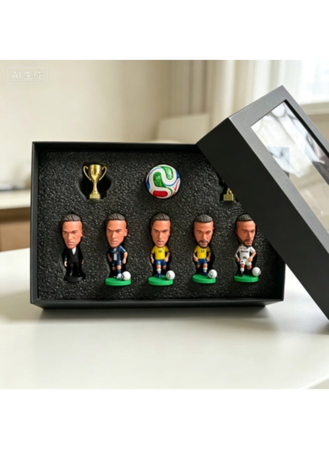 Neymar Career Themed Q-Version PVC Figurine Gift Set - 5 Figures with Ball & Trophy - Image 2