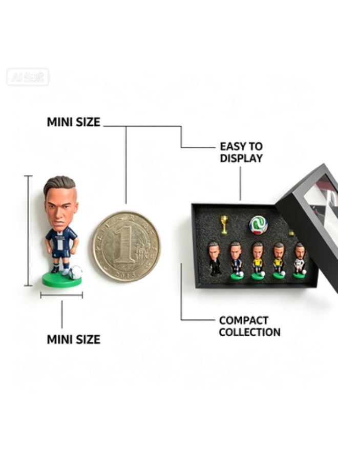 Neymar Career Themed Q-Version PVC Figurine Gift Set - 5 Figures with Ball & Trophy - Image 5