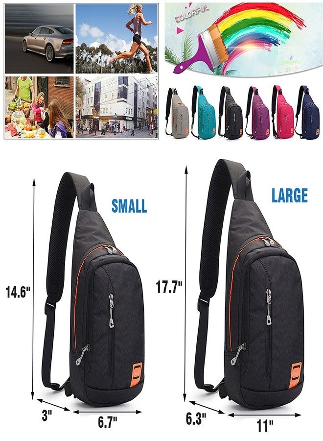 Peicees Small Outdoor Chest Sling Shoulder Bag, Waterproof Lightweight Nylon, Gym Bike Running Crossbody Daypack, Hiking Cycling Camping Travel Sling Backpack for Men and Women College Teen Boys Girls - Image 4