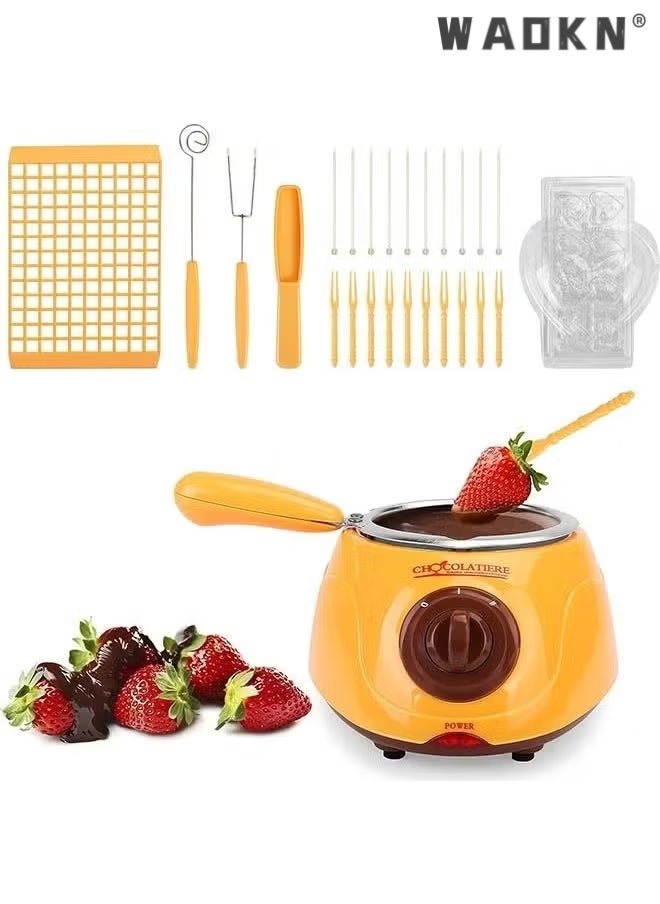 دبليو أيه أو كي أن المنزلية صغيرة الصانع الشوكولاتة الحلوى ذوبان وعاء كهربائي ذوبان آلة DIY الشوكولاتة الحلوى，الشوكولاتة نافورة فونديو ذوبان وعاء, البلاستيك الكهربائي 220V الشوكولاتة نافورة فونديو ذوبان وعاء, المنزلية DIY الحلوى آلة الفرن - Image 1