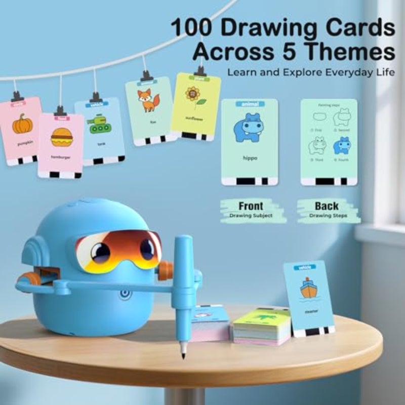 Drawing Robot: Blue Card-Based Smart Drawing Robot - Fast Card Recognition Early Education Toy for Kids 3-8, Multi-Dimensional Learning, Safe Child-Friendly Design - Image 4