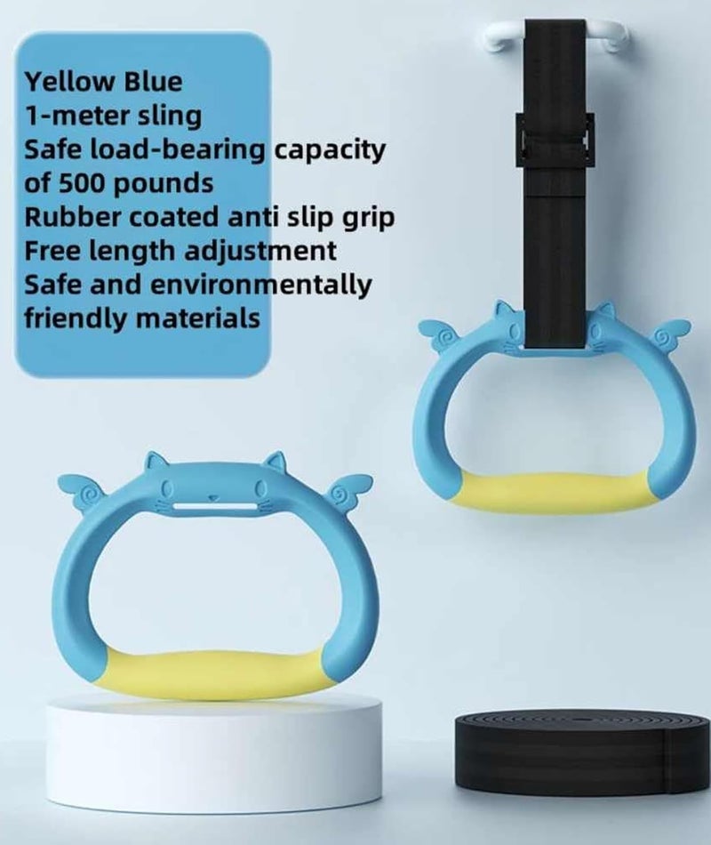 OXYGLOBE 2 Pcs Gymnastic Rings, Gymnastics Rings Hanging Exercise Equipment Gymnastics Equipment Adjustable Gymnastic Ring Exercise Equipment for Home Fitness Equipment Suitable for Boys and Girls - Image 2