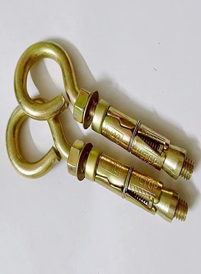 MINSALES Anchor Round Close Brass Hook Fasteners, Brass Hook (Color - Golden) 8mm (12) - Image 2