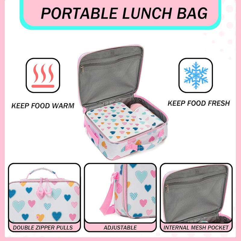 Oruiji Kids Bento Lunch Box with 6 Compartments Girls Lunch Box with Lunch Bag,Stainless Steel Water Bottle,Ice Pack & Utensils Set,Birthday Gifts for Ages 3-12 Back to School Toddler Girls - Image 3