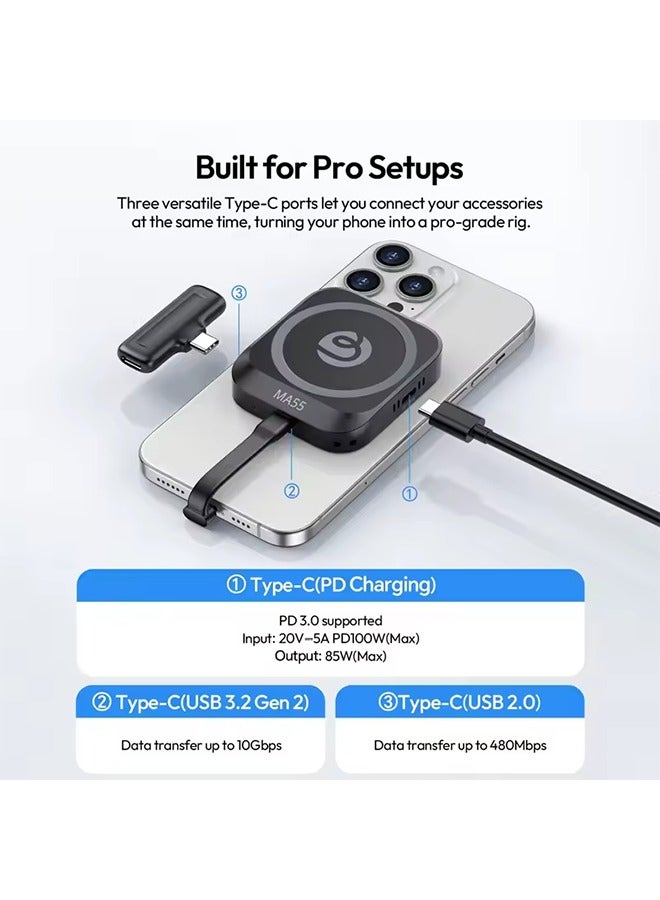 يولانزي علبة Ulanzı MA55 المغناطيسية 10 جيجابت في الثانية M.2 NVMe SSD سعة تخزين 2 تيرابايت احترافية مع مروحة تبريد لـ USB 3.2 الجيل الثاني / الجيل الأول / USB 2.0 / USB 1.1 - Image 5