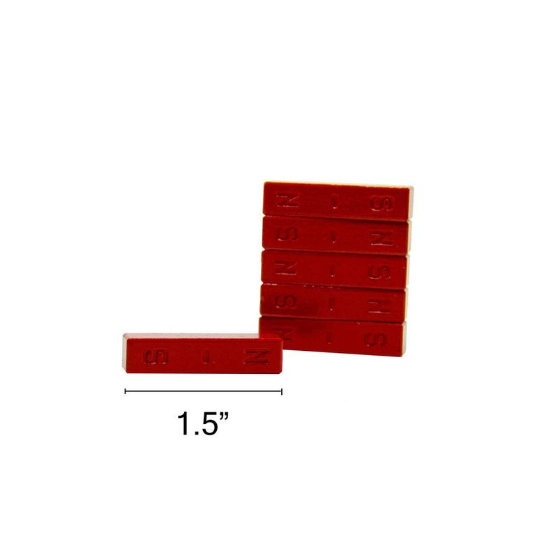 hand2mind Red Ceramic Bar Magnets, 1.5 Inch (Pack of 6) - Image 4