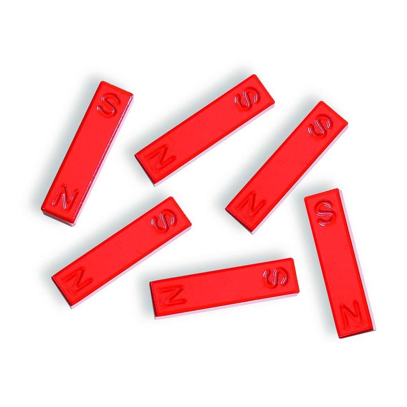 hand2mind Red Ceramic Bar Magnets, 1.5 Inch (Pack of 6) - Image 1