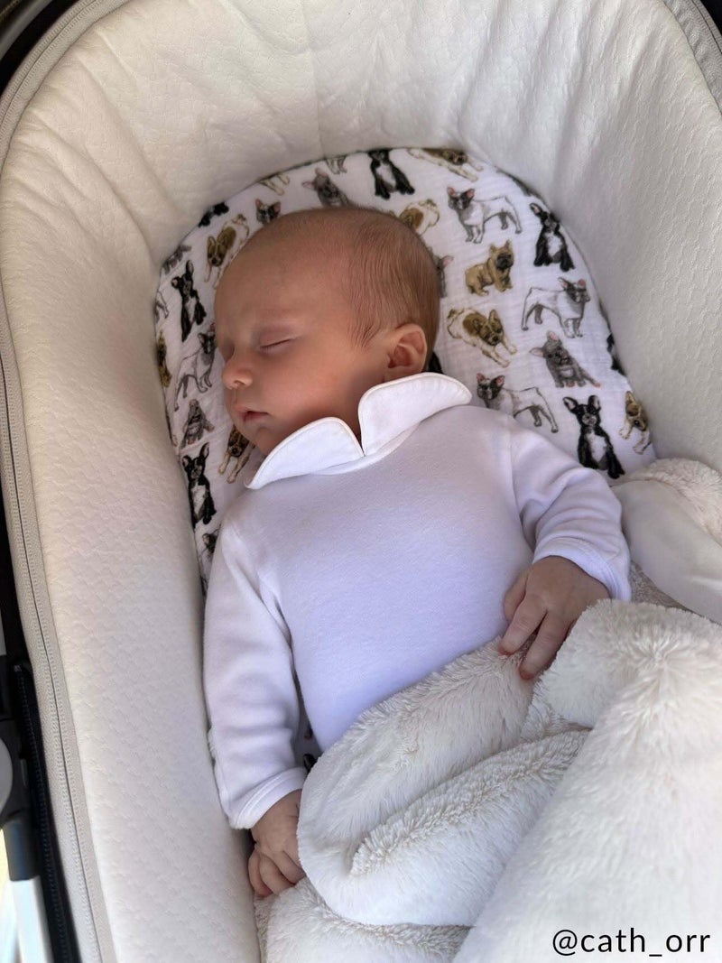 Mud Pie, French Bulldog Print Baby Swaddle Blanket, 47" x 47", Frenchie - Image 2