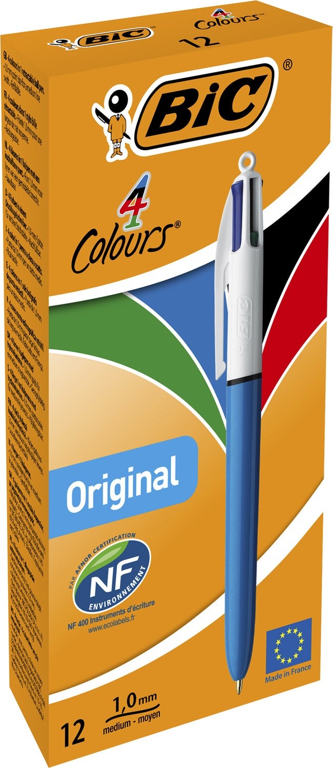 Bic 4 Colors Medium Ballpoint Pen Box of 12 - Image 1