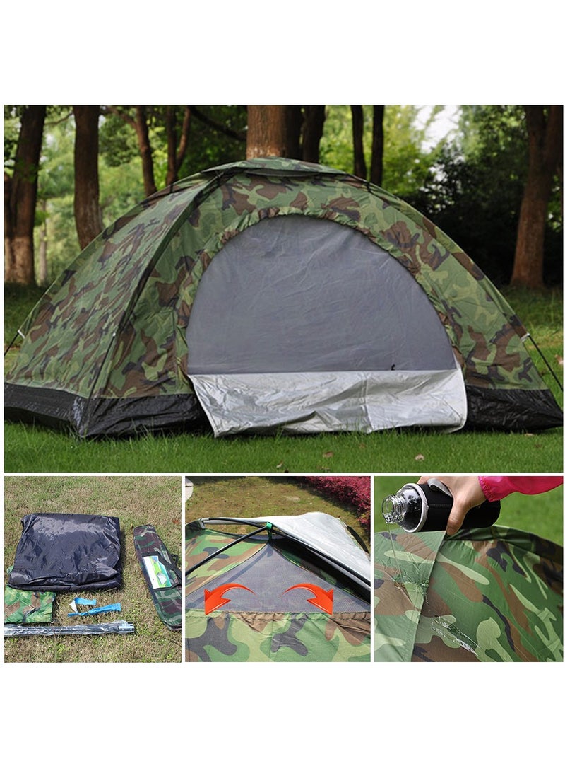 بلومنغ تايم خيمة تخييم قابلة للطي ومقاومة للماء - خيمة عائلية مموهة للمشي لمسافات طويلة والتخييم والحفلات في الهواء الطلق - Image 2