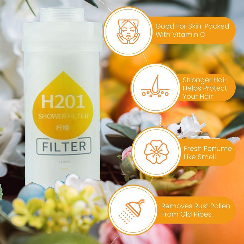 HIHIDAY Vitamin C shower filter, Filters Contaminants like Free Chlorine, shower filters to remove toxic chemicals, Easy Installation Filtered Shower Water for Healthier Skin & Hair (2, Lavender + Lemon) - Image 5