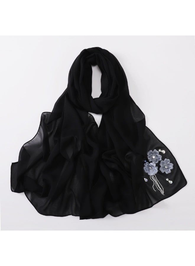 Nariele Comes With A Glass Floral Fringe Scarf - Image 1