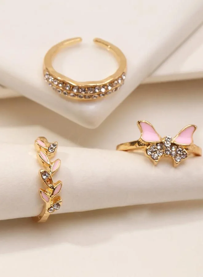 Take Two  Girls Set of 3 - Embellished Adjustable Rings for Women | Best Price UAE
