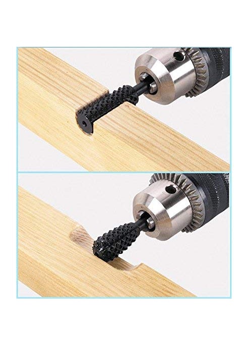 Delidge Delidge 5PcsSet High Speed Steel Burr Drill Bit Set Wood Carving Rasps for Dremel Shank Burs Tools Cutting Tool Black  - Image 2