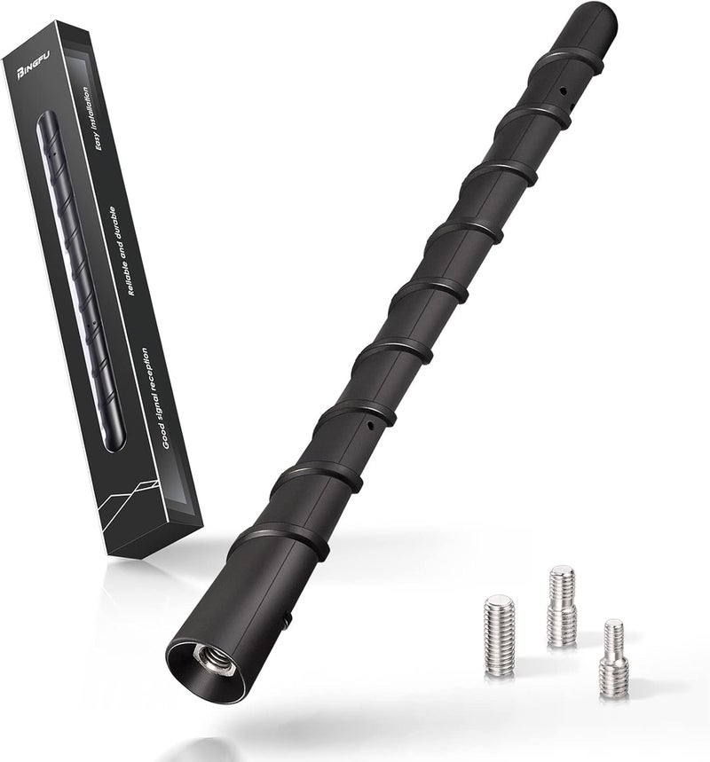BINGFU Universal Car Roof Aerial Replacement, Short 18cm, DAB & FM & AM Reception, Black, 5E+1 Ohm Impedance, 1E+2 Feet Range - Image 1