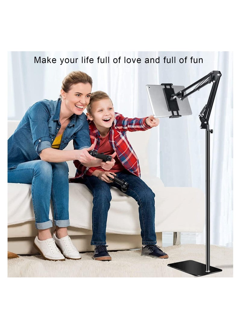 YQbest Height Adjustable Metal Tablet Stand iPad Stand Lazy Phone Holder iPad Holder Hands Free Flexible Tablet Holder Compatible with iPhone iPad, Samsung Tab, Kindle, E-Readers or Other 4~12.9 Inches Devices - Image 4