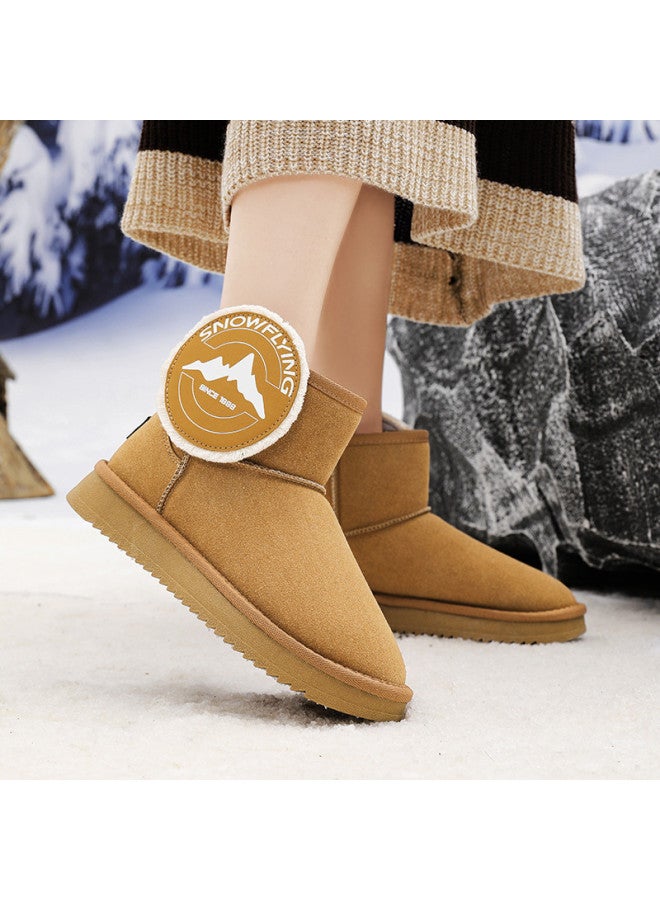 Flying in the snow Snow Flying Winter Fleece Warm Snow Boots Short Fashion Cotton Boots Fashion Boots Casual Boots Trendy Slip-on Women's Boots - Image 2