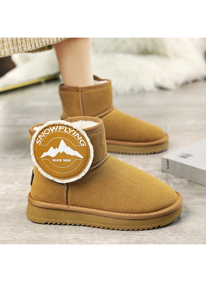 Flying in the snow Snow Flying Winter Fleece Warm Snow Boots Short Fashion Cotton Boots Fashion Boots Casual Boots Trendy Slip-on Women's Boots - Image 4