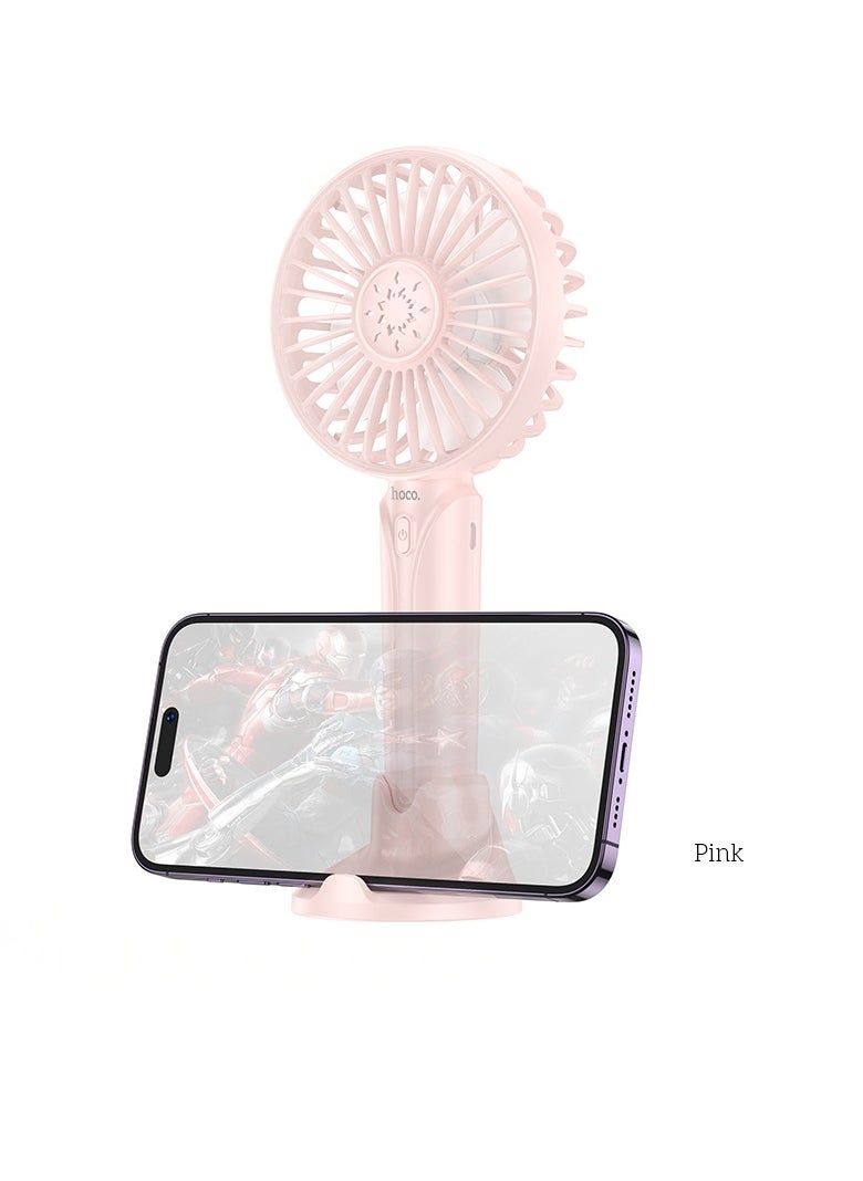 hoco. - hoco DF07 Cool Joan Handheld Small Fan – 3-Speed, 1200mAh Battery, Compact and Lightweight - Image 1