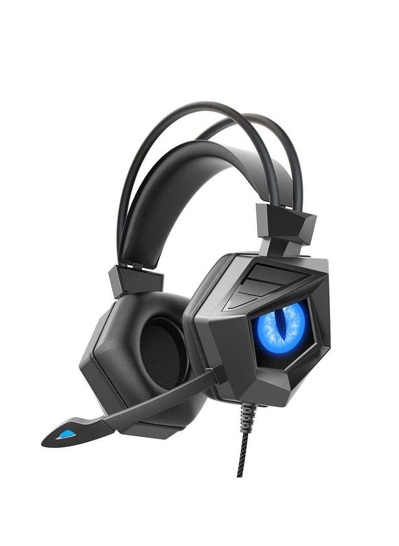 Generic Gaming Headphones with LED Light Wired Design 3.5mm Plug Surround Sound and HD Microphone for PC and Laptop  - Image 1