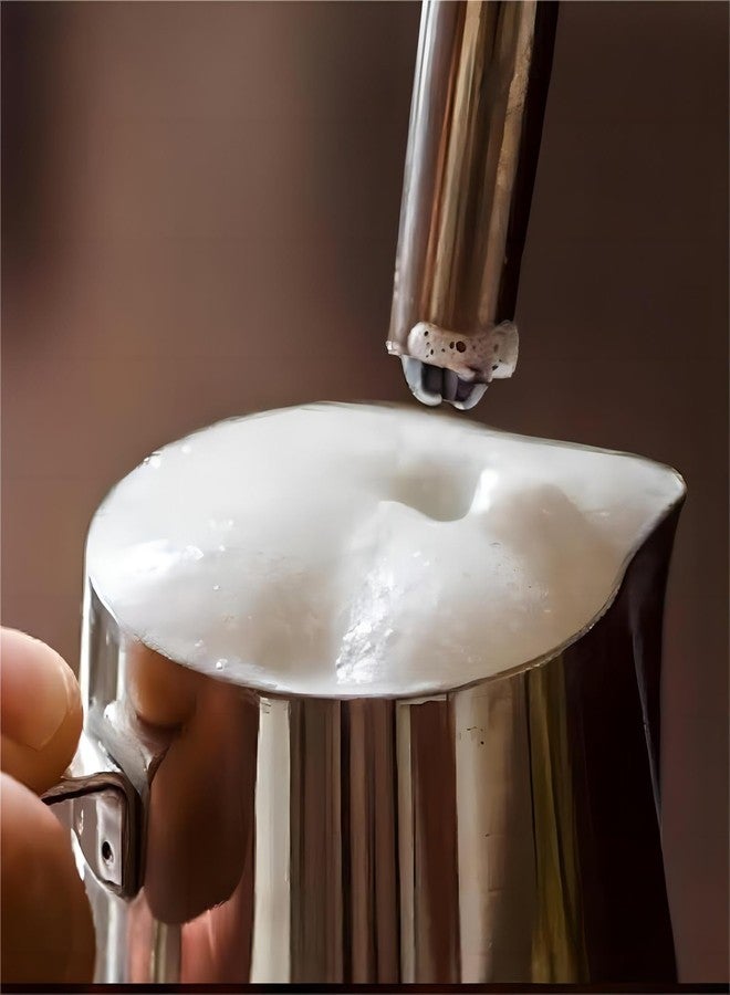 CHULUX Milk Frothing Pitcher, 12oz Milk Frother Steamer Cup Stainless Steel Espresso Cup for Espresso Machine - Image 3