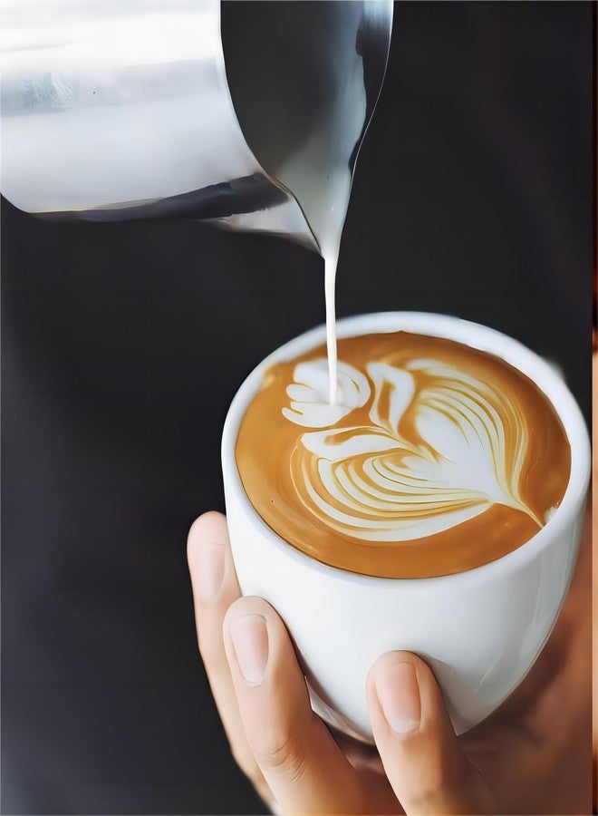 CHULUX Milk Frothing Pitcher, 12oz Milk Frother Steamer Cup Stainless Steel Espresso Cup for Espresso Machine - Image 4