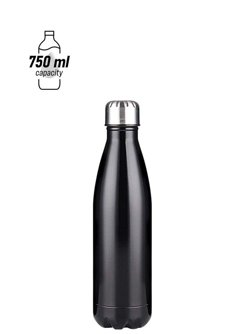 Cool Baby Stainless Steel Water Bottles, Easy to Clean Cola Shape Thermal Flask Rustproof for School Outdoor Sports for Camping Hiking Travel(Black) 