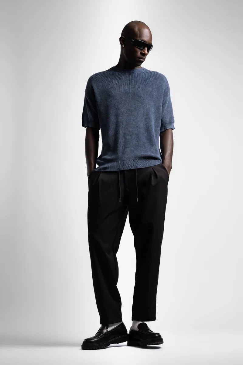 Catch Distressed Detail Knitted T-Shirt