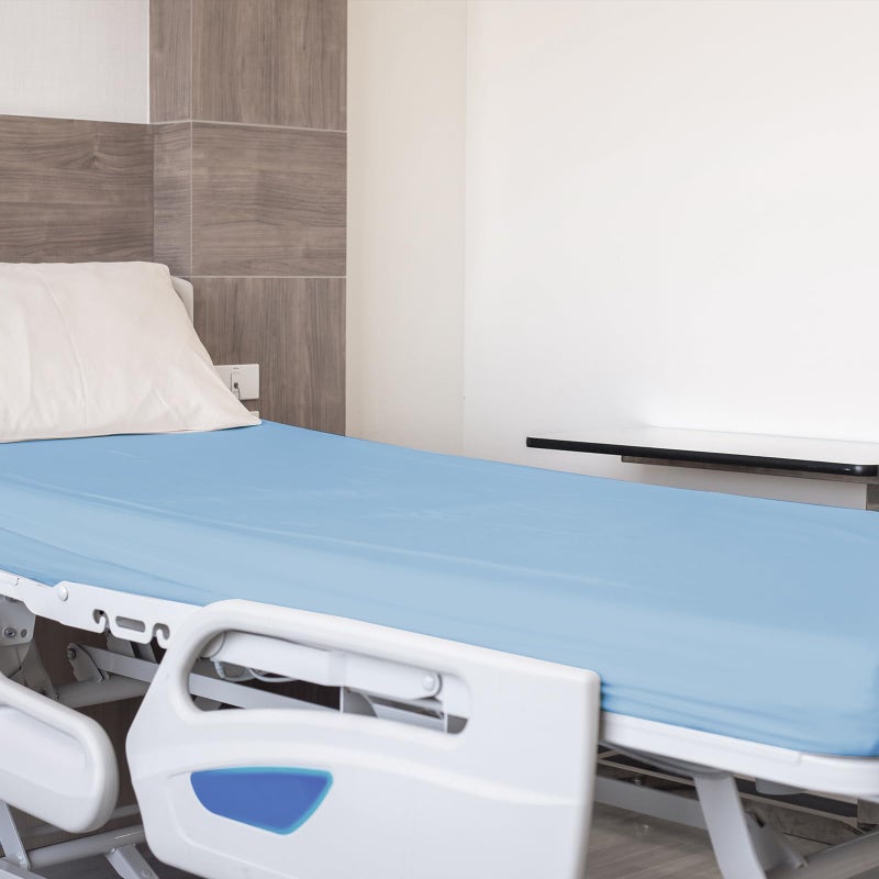 Magik & Kover ملاءات سرير المستشفى المفروشة 36" × 84" × 9"، عبوتان من ملاءات سرير المستشفى الزرقاء لأسرة الرعاية المنزلية والمستشفى، ملاءات مستشفى ناعمة مع مطاط حولها - Image 5
