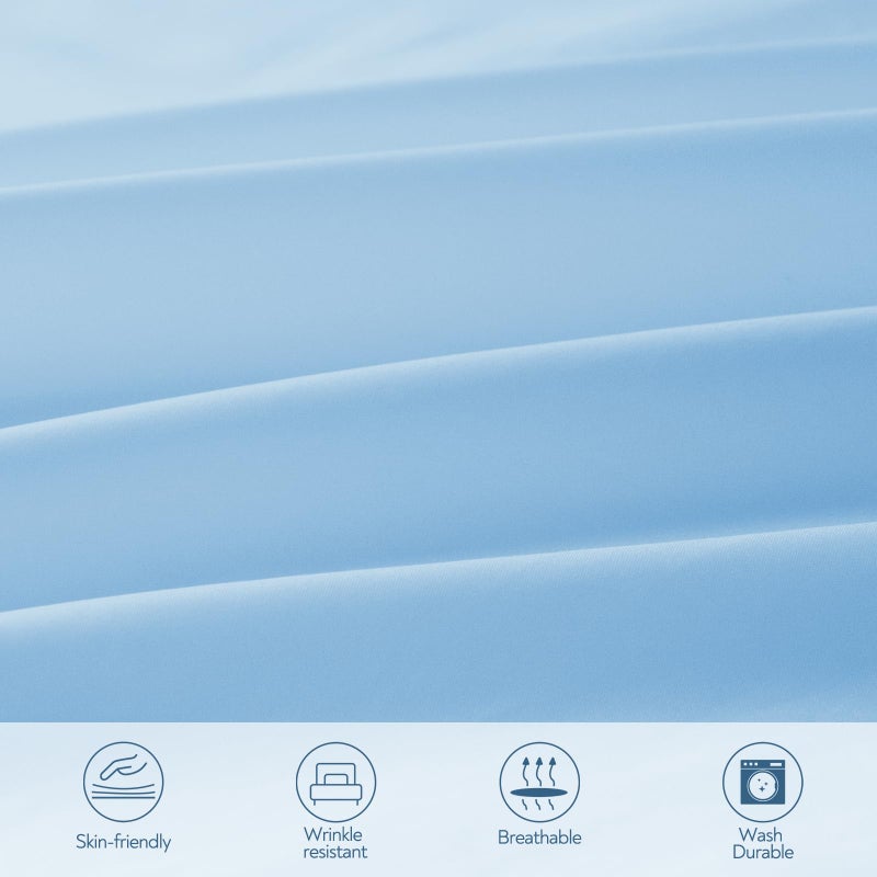 Magik & Kover ملاءات سرير المستشفى المفروشة 36" × 84" × 9"، عبوتان من ملاءات سرير المستشفى الزرقاء لأسرة الرعاية المنزلية والمستشفى، ملاءات مستشفى ناعمة مع مطاط حولها - Image 2