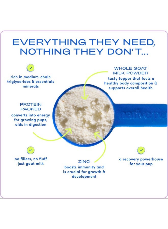 Native Pet Goat Milk for Dogs - Organic Goat Milk Powder for Dogs and Cats - Puppy Formula Dairy Replacement Packed with Protein & Vitamins for Immunity, Recovery & Growth for Active Pups - 60 Scoops - Image 4