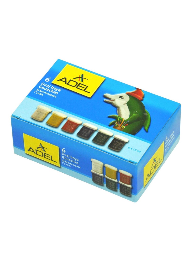 Adel Adel Gouaches Paints 15ml, Pack of 6 Colors - ALPB2340610000  - Image 2