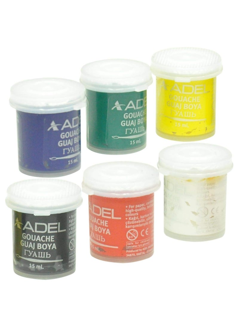 Adel Adel Gouaches Paints 15ml, Pack of 6 Colors - ALPB2340610000  - Image 1