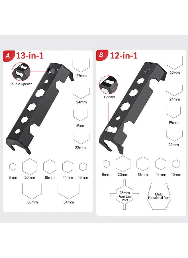 Generic - 12 Sizes Multifunctional Basin Wrench Sink Wrench Faucet Plumbing Pipe Tools Plumbers Universal Repair and Install Under Sink Wrench Set - Image 1