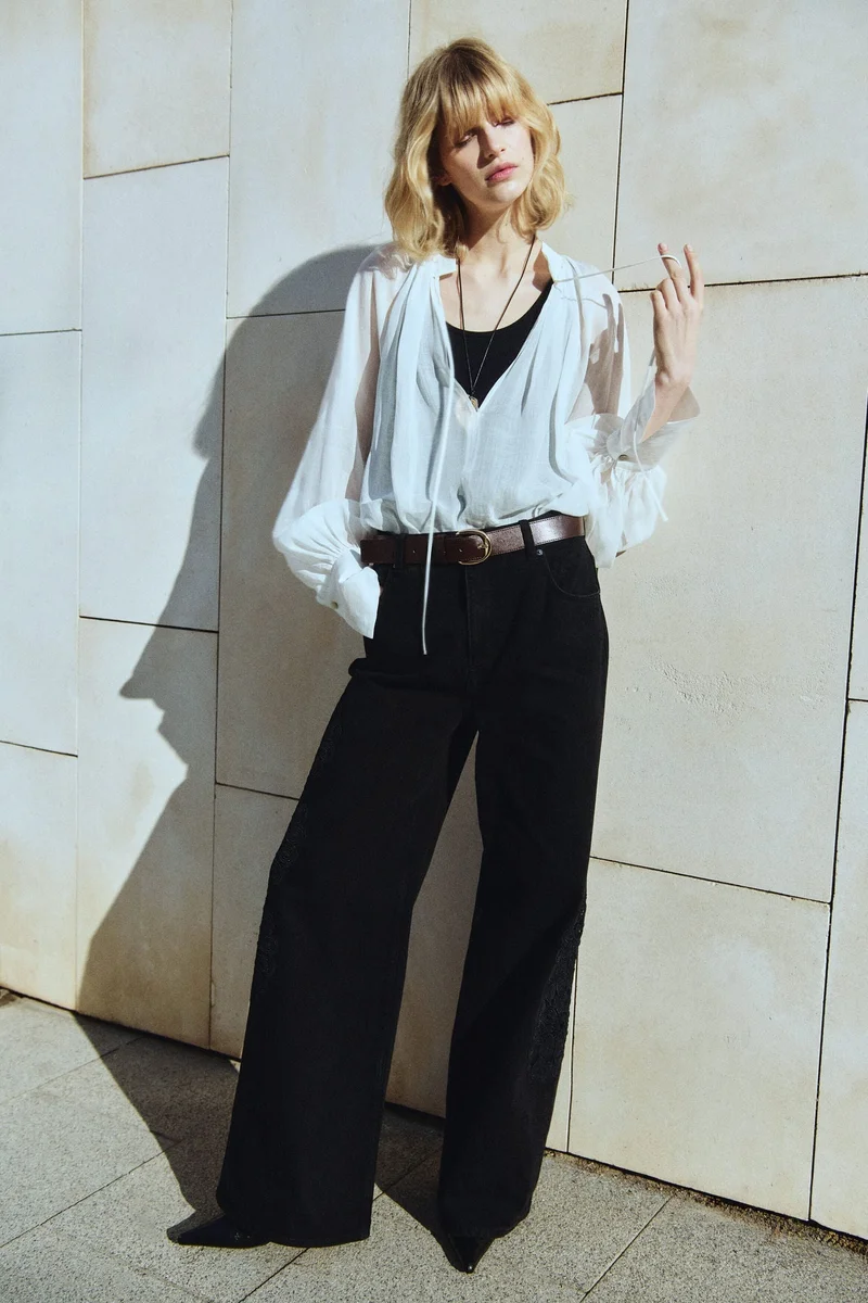 H&M Crochet look-detail jeans