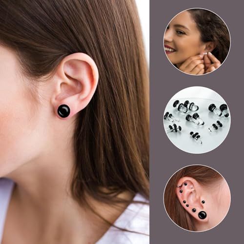 TRESSON 14PCS 14G-2G Glass Ear Stretching Kit Plugs for Ears Gauges with O-Rings Single Flare Glass Gauge Stretching Kit Ear Expander Body Piercing Jewelry for Women Men - Image 4