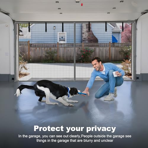 LIAMST Privacy Garage Door Screen Blackout for 1 Car Garage-9x7FT Privacy Silver Grey Heavy Duty Magnetic Garage Screen, Hands Free, Magnetic Privacy Garage Screen Door - Image 4