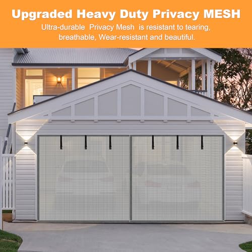 LIAMST Privacy Garage Door Screen Blackout for 1 Car Garage-9x7FT Privacy Silver Grey Heavy Duty Magnetic Garage Screen, Hands Free, Magnetic Privacy Garage Screen Door - Image 5